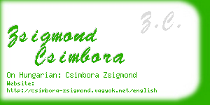 zsigmond csimbora business card